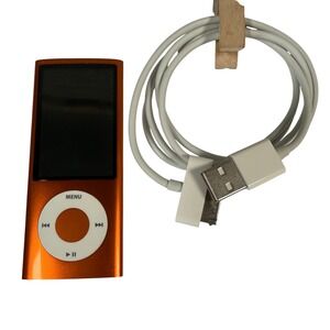 Apple iPod Nano 5th Gen MP3 Player 8GB Orange Video Camera FM Radio Tested